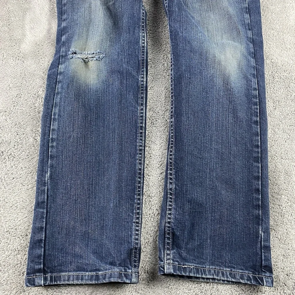 Levi 505 Straight Leg‎ Jeans Mens 30x29 Blue Medium Wash Mid Rise Distressed
